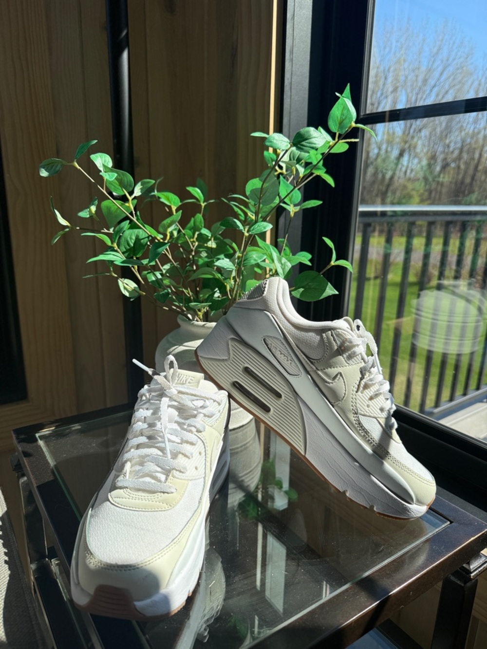 Nike Women’s Air Cream and White Low-Top Sneakers
